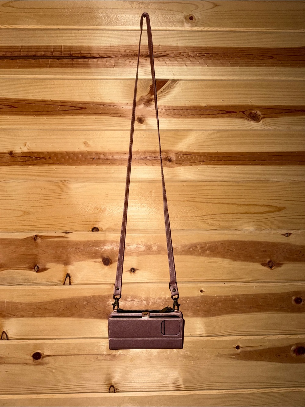 Crossbody Phone Wallet in Dusty Mauve IPhone 15 Pro Max